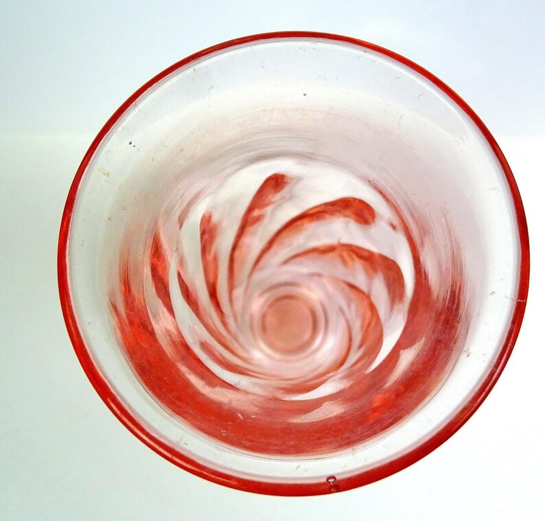 Paden City Glass 154 Rena Resturant Ware Swirl Cheriglo 5 3/4" Parfait 1933-40 immagine 6