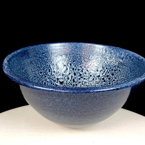 Studio Art Pottery Suckle Signed Vintage Stoneware Blue 7 3/4&quot; Bowl