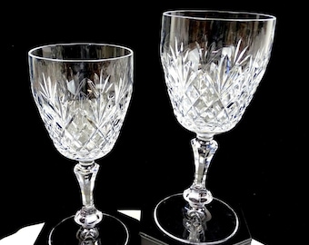 Hoya Japan Cut Crystal 70-E Ventaglio con fascia di diamanti, set da 2 pezzi, diametro 6 3/8", 1985