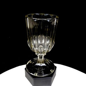 EAPG Pattern Glass Pillard Crystal Paneled Antique 6 1/8&quot; Goblet 1870