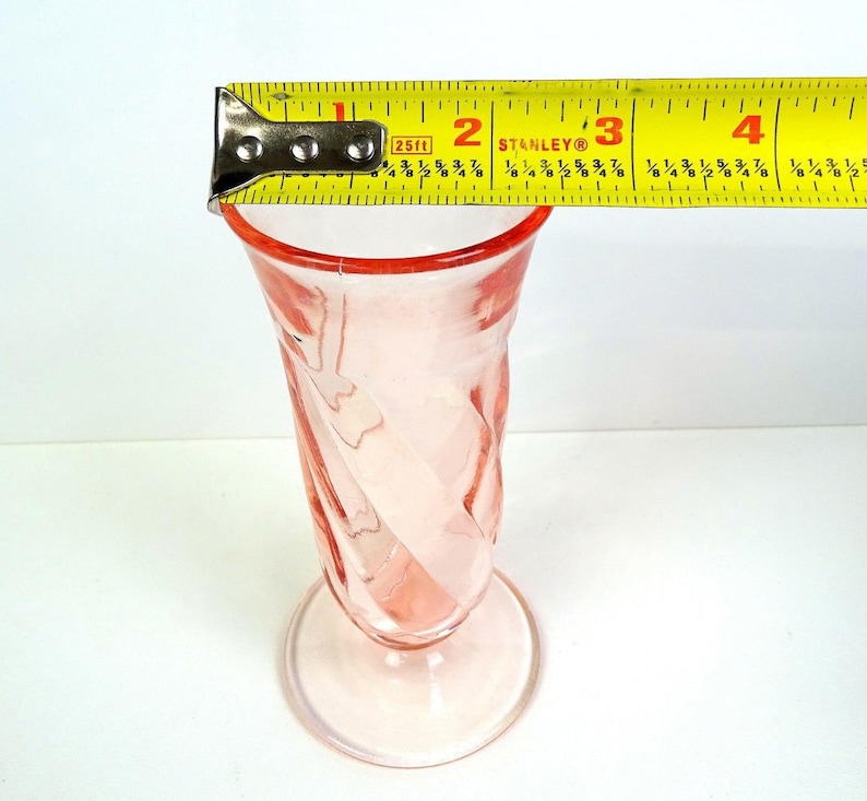 Paden City Glass 154 Rena Resturant Ware Swirl Cheriglo 5 3/4" Parfait 1933-40 immagine 9