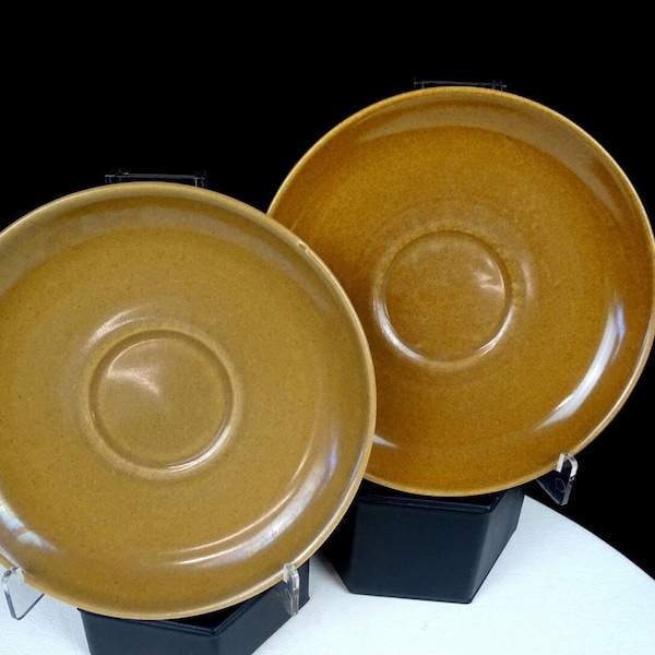 Russel Wright Iroquois Casual Brown 2 Piece Vintage 5 7/8" Saucers 1949-1964