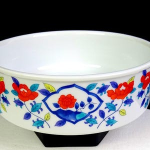 Bol de porcelana Sango/Melmac estilo asiático con colorido estampado floral, vintage, de 15,9 cm (6 1/4").