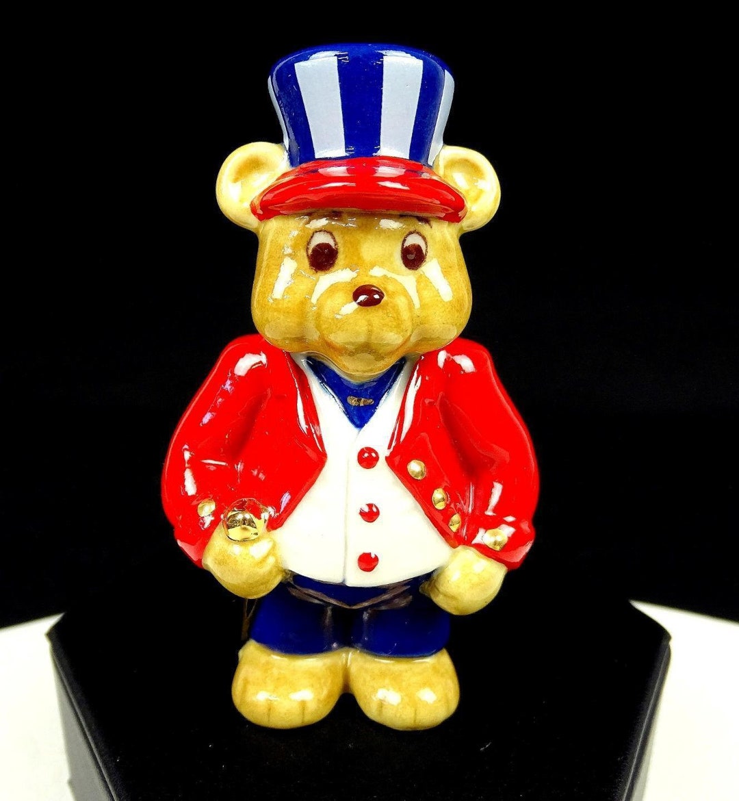 Wade Porcelain Lil' Uncle Sam Bear Red Coat Ltd Edt 125 Rare Figurine