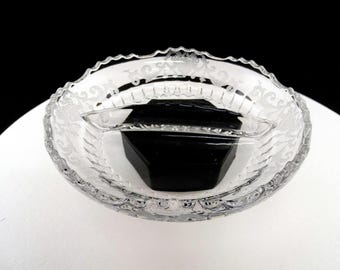 Nieuw Martinsville elegante glazen uitstraling bloemen en scroll etsen 7" verdeelde schaal