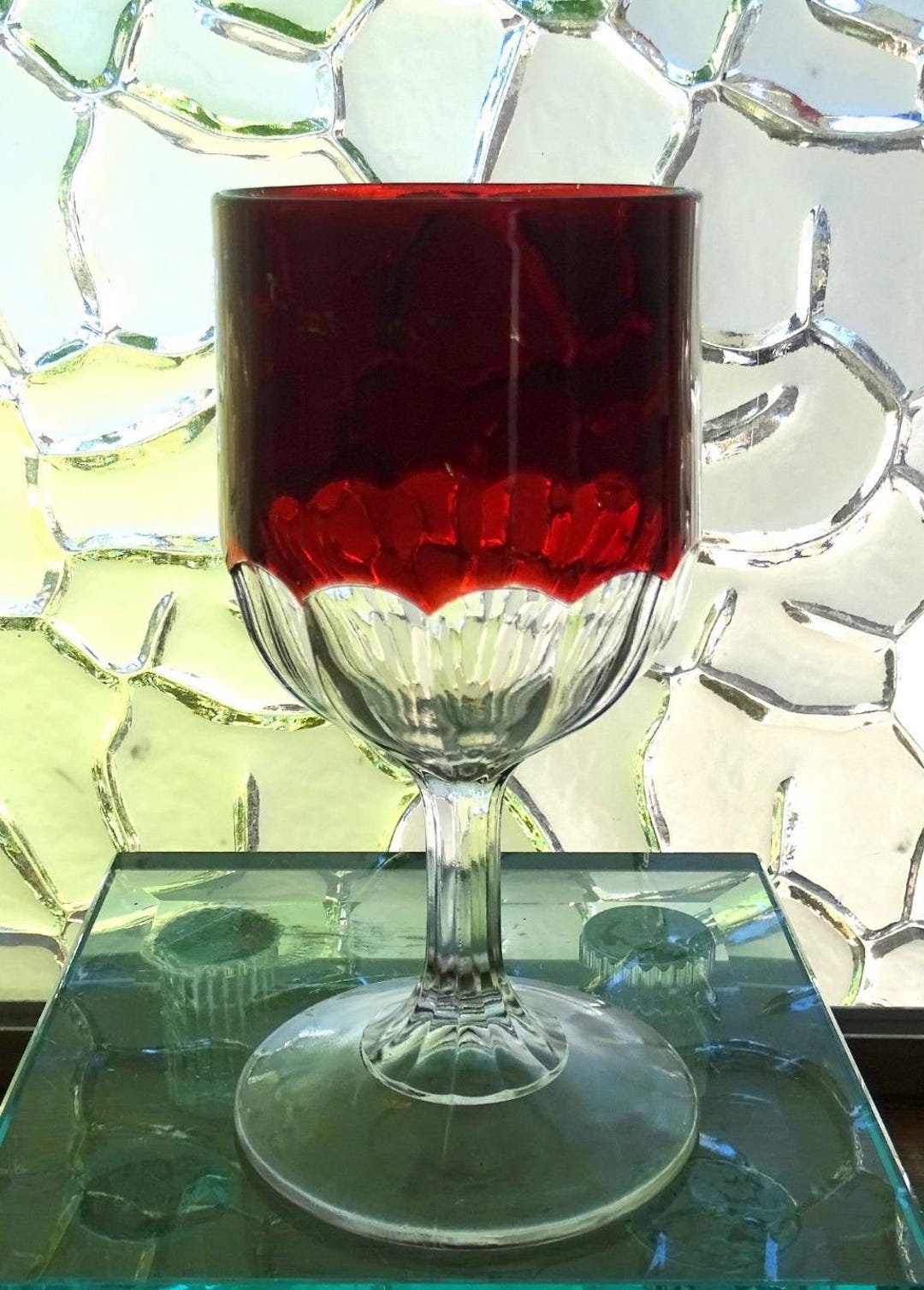 EAPG US Glass Miotin Colonial Ruby Stain Antique 6