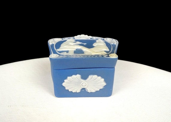 Antique Schafer And Vater Blue Jasperware 2" Dres… - image 10