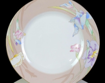 Mikasa Japan Porcelain Charisma Beige Pattern Floral 10 5/8" Dinner Plate 1982-