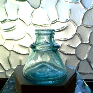 Vintage Antique Hazel Atlas Glass Ink Bottle Carters Black Stamp