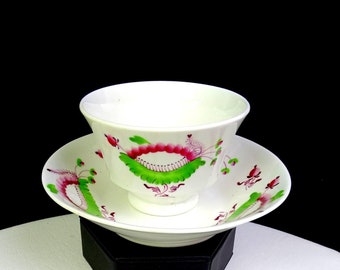 Hilditch China Staffordshire Gaudy Dutch 2 3/8" Handleless Cup & Saucer 1830