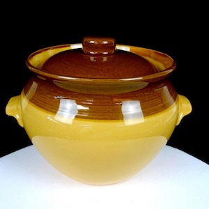 Pot à haricots vintage T.G. Green & Co, motif Granville, deux tons, grand format (17 cm).