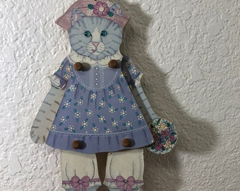 Vintage Cat string puppet ornament