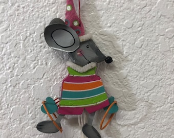 Circus mouse puppet ornament