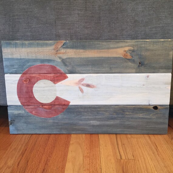 Handmade Beetle Kill Pine Colorado Flag Sign