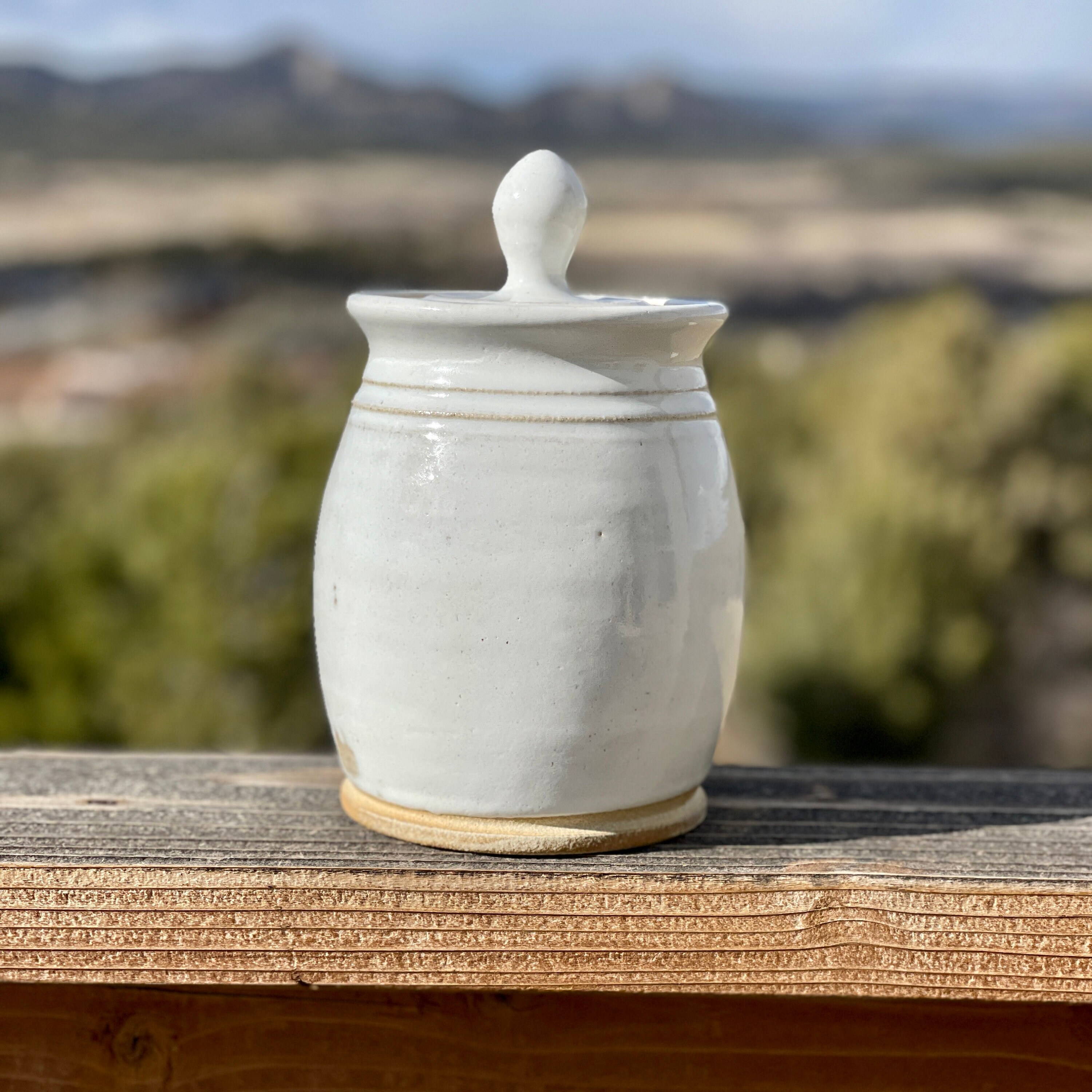Pottery handmade sourdough crock jar white Etsy