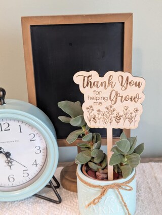 Regalo Per Insegnante Fatto A Mano – Cactus Lavorato All'Uncinetto Con Biglietto 'Grazie Per Avermi Aiutato A Crescere'