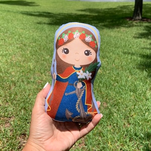 St Philomena Stuffed Doll, Saint Gift, Baptism, Catholic Gift, Gift, Genevieve Doll, Pillow Doll, Saint Philomena