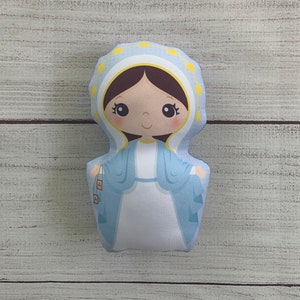 Our Lady of Garabandal Stuffed Doll, Saint Gift, Baptism, Catholic Gift, Lady of Garabandal Gift, Saint Doll, Pillow Doll, Virgin Mary