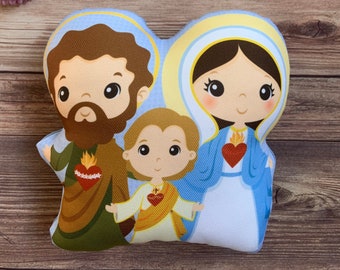 Divine Family Stuffed Doll, Catholic Saint Gift, Holy family Gift, Saint Doll, Pillow Doll, Saint Pillow, Catholic Gift for Kids, Patron St.