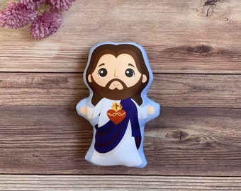 Sacred Heart of Jesus Stuffed Doll, Saint Gift, Baptism, Catholic Gift, Jesus Christ Gift, Jesus Doll, Pillow Doll, Jesus Christ.