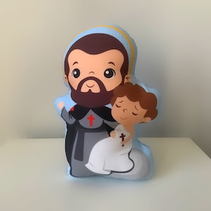 Saint Camillus Stuffed Doll, Saint Gift, Baptism, Catholic Gift, Saint Camillus Gift, Saint Doll, Pillow Doll, Saint Camillus de Lellis.