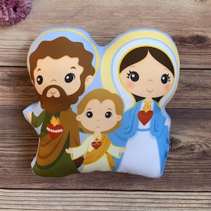 Divine Family Stuffed Doll, Catholic Saint Gift, Holy family Gift, Saint Doll, Pillow Doll, Saint Pillow, Catholic Gift for Kids, Patron St.