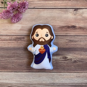 Sacred Heart of Jesus Stuffed Doll, Saint Gift, Baptism, Catholic Gift, Jesus Christ Gift, Jesus Doll, Pillow Doll, Jesus Christ.