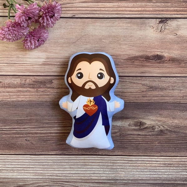 Sacred Heart of Jesus Stuffed Doll, Saint Gift, Baptism, Catholic Gift, Jesus Christ Gift, Jesus Doll, Pillow Doll, Jesus Christ.