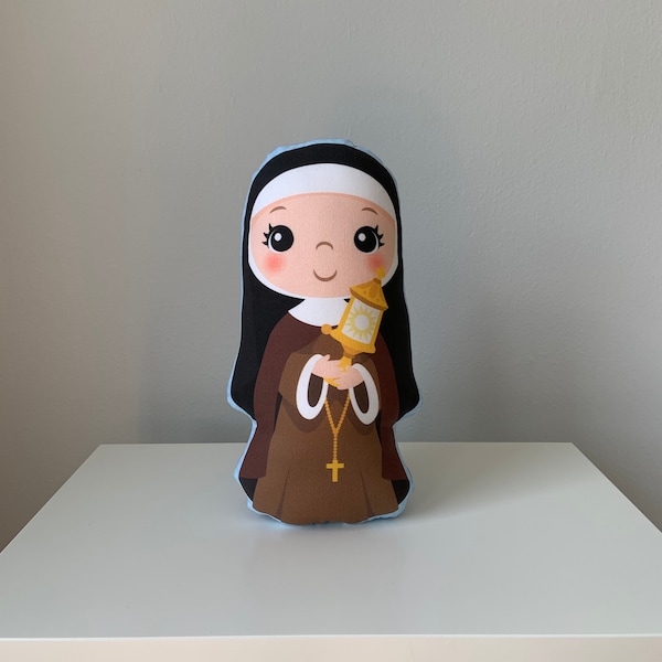 St. Clare of Assisi Stuffed Doll, Saint Gift, Baptism, Catholic Gift, Saint Clare of Assisi Gift, Pillow Doll, St. Clare of Assisi.