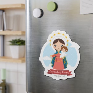 Our Lady of Rosary Magnet, catholic Magnets, Catholic gifts, Saints Magnet, Saints Magnetic.