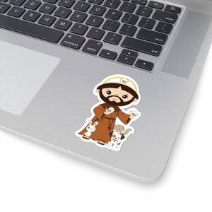 Saint Francis of Assisi Sticker, Francis of Assisi Sticker, St Francis Waterproof Sticker