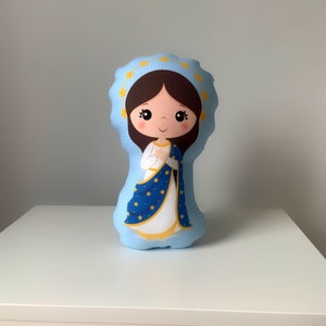 Immaculate Conception Stuffed Doll, Saint Gift, Baptism, Catholic Gift, Immaculate Conception Gift, Saint Doll, Pillow Doll,Virgin Mary Doll