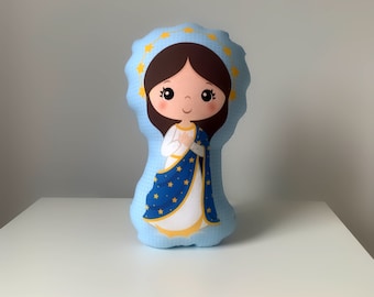 Immaculate Conception Stuffed Doll, Saint Gift, Baptism, Catholic Gift, Immaculate Conception Gift, Saint Doll, Pillow Doll,Virgin Mary Doll