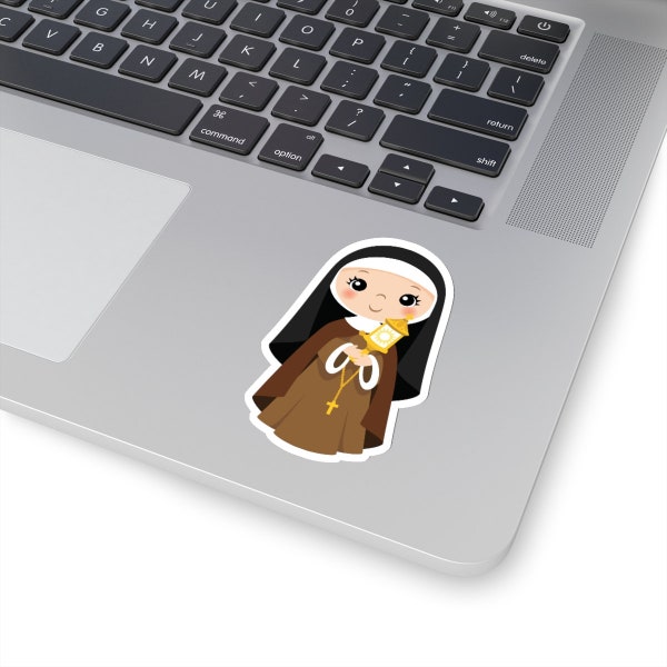 Saint Clare of Assisi Sticker, St Clare of Assisi Sticker, Saint Clare of Assisi Water Resistant Vinyl Matte Sticker