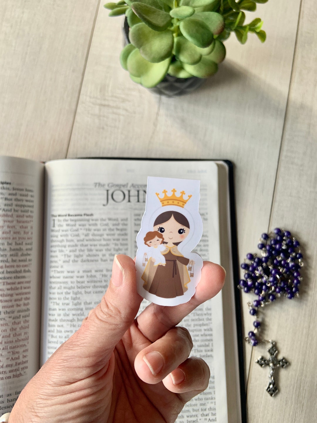 Our Lady of Mount Carmel Magnetic Bookmark, Catholic Bookmark, Saints ...