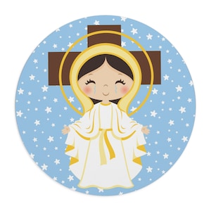 Our Lady of Akita mouse pad, Catholic mouse pad, Saints mouse pad, homeschool mouse pad, Catholic Saints mouse pad, Lady of Akita mousepad