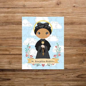 Saint Josephine Bakhita Puzzle, 48, 80 & 120 pieces puzzle, Catholic Jigsaw, Saints Puzzle, Catholic Saints Jigsaw