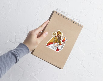Saint Augustine of Hippo Sticker, St Augustine Sticker, Saint Augustine Water Resistant Vinyl Matte or Glossy Sticker