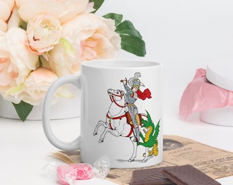 Saint George 11oz Mug, Saint George Mug, Catholic Mug, Saints Mug, Catholic Saints Mug, Devotional Mug