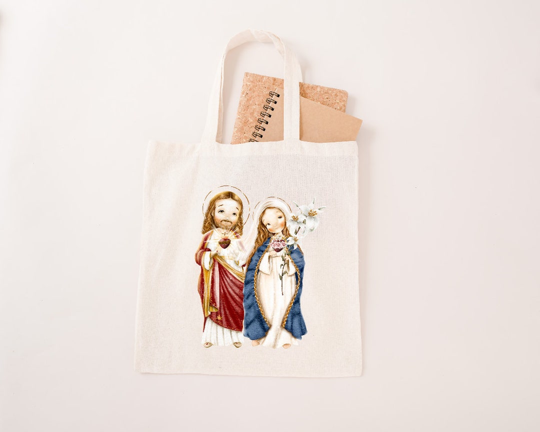 Jesus and Mary Tote Bag, Catholic Tote Bag, Catholic Saints Gifts ...
