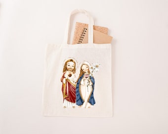 Jesus and Mary Tote Bag, Catholic tote bag, Catholic Saints Gifts, Saints tote bag, Catholic Gift