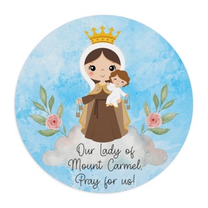 Our Lady of Mount Carmel mouse pad, Catholic mouse pad, Saints mouse pad, homeschool mouse pad, Catholic Saints mouse pad, Virgin Mary mouse