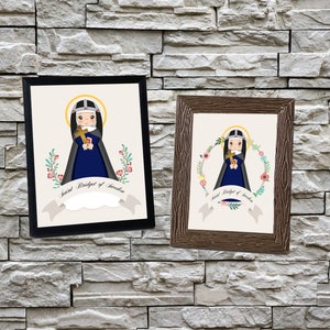 Saint Bridget of Sweden Wall Art, St Bridget of Sweden Art Print, Catholic Saint Art Print, Illustrated Art Print, Saint Bridget of Sweden