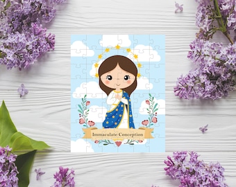 Immaculate Conception Puzzle, 48, 80 or 120 pieces puzzle, Catholic Jigsaw, Saints puzzle, Catholic Gifts, Catholic Saints, Catholic Puzzle