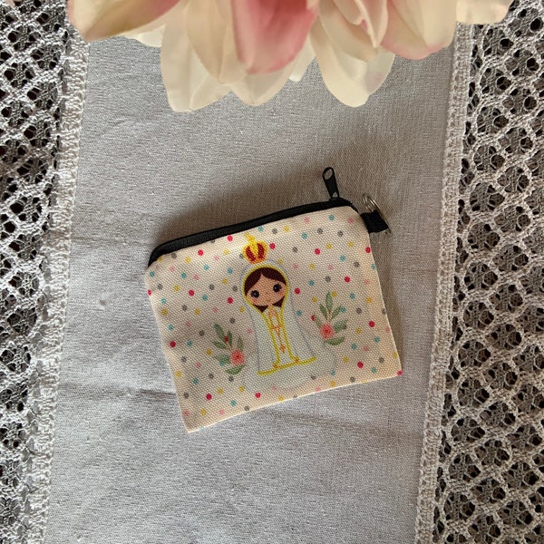 Rosary zipper Pouch, Saints Zipper Bag, Pencil Pouch, Coin Bag, Childs purse, Catholic Saint Gift, Saints Rosary Bag