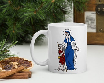 Saint Isabel and John Baptist 11oz Mug, Mugs, Catholic Mug, Saints Mug, Catholic Saints Mug, Devotional Mug, Catholic Gifts, Saints Mugs