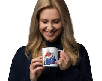 Pieta 11oz Mug, Catholic Mug, Saints Mug, Catholic Saints Mug, Mary and Jesus Mug, Catholic Saint, Catholic, Catholic Gift
