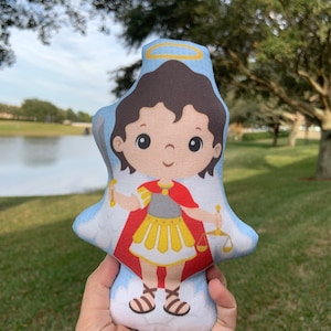Saint Michael the Archangel Stuffed Doll, Saint Gift, Baptism, Catholic Gift, Michael the Archangel Doll, Pillow Doll, Saints Doll,   Angel
