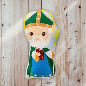Saint Patrick Stuffed Doll, Saint Gift, Baptism, Catholic Gift, Saint Patrick Gift, Saint Doll, Pillow Doll, Saint  Patrick.