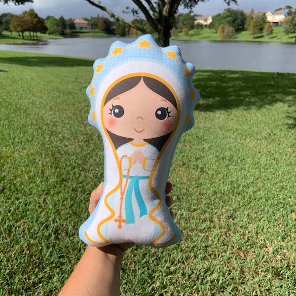 Our Lady of Lourdes Stuffed Doll, Saint Gift, Baptism, Catholic Gift, Our Lady of Lourdes Gift, Our Lady of Lourdes Doll, Pillow Doll.